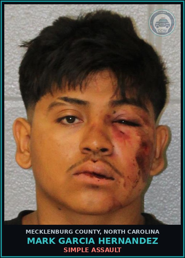Booking mugshot of MARK GARCIA HERNANDEZ in Mecklenburg County