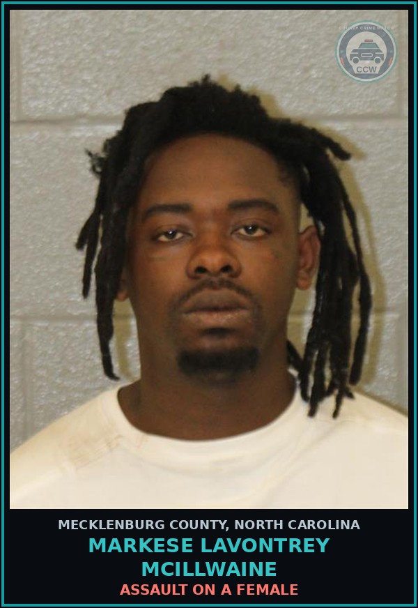 Booking mugshot of MARKESE LAVONTREY MCILLWAINE in Mecklenburg County