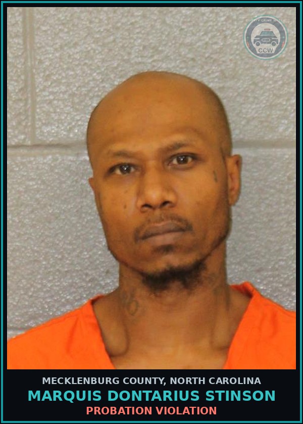 Booking mugshot of MARQUIS DONTARIUS STINSON in Mecklenburg County