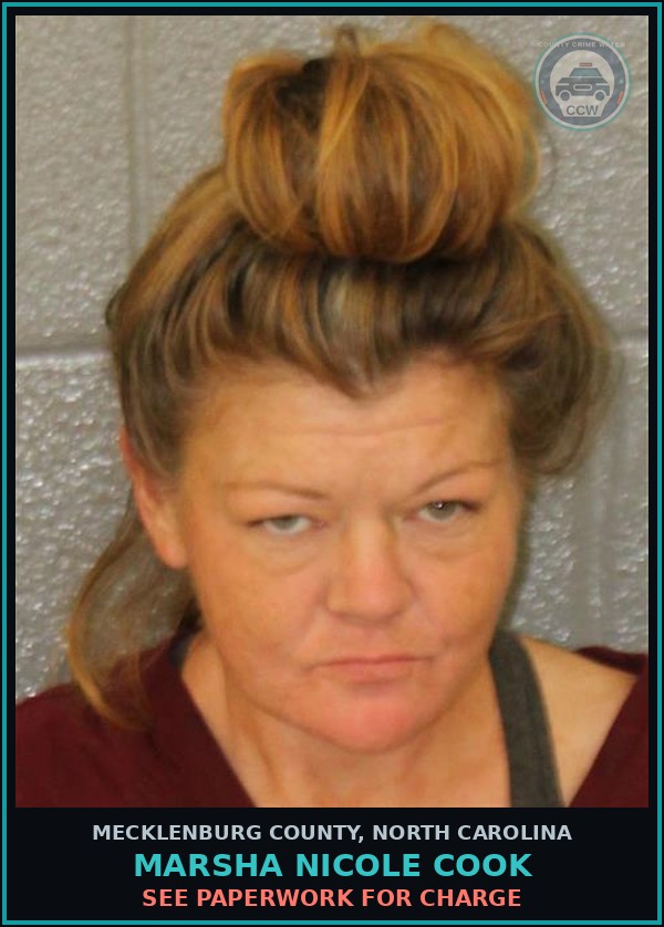 Booking mugshot of MARSHA NICOLE COOK in Mecklenburg County