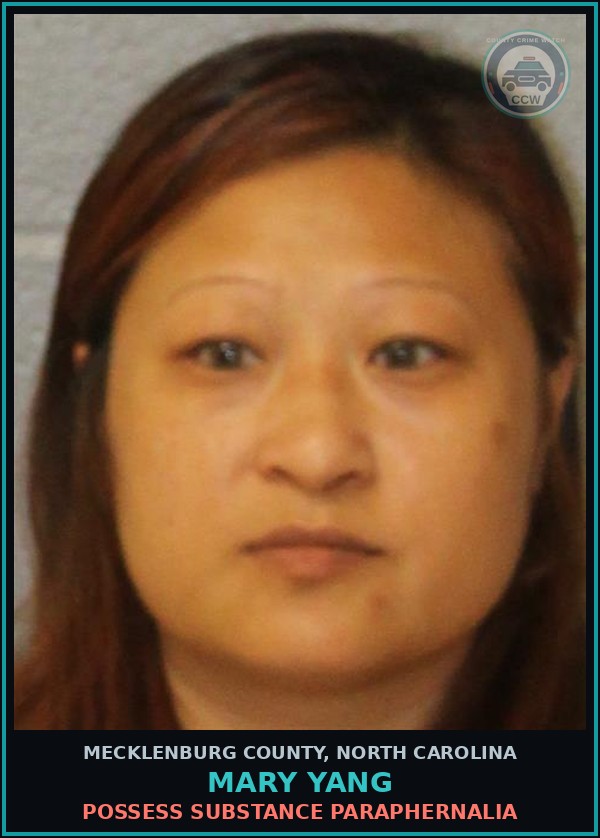 Booking mugshot of MARY YANG in Mecklenburg County