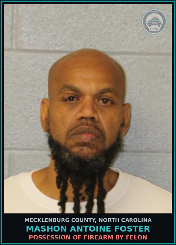 Booking mugshot of MASHON ANTOINE FOSTER in Mecklenburg County