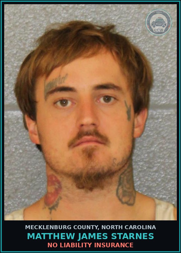 Booking mugshot of MATTHEW JAMES STARNES in Mecklenburg County