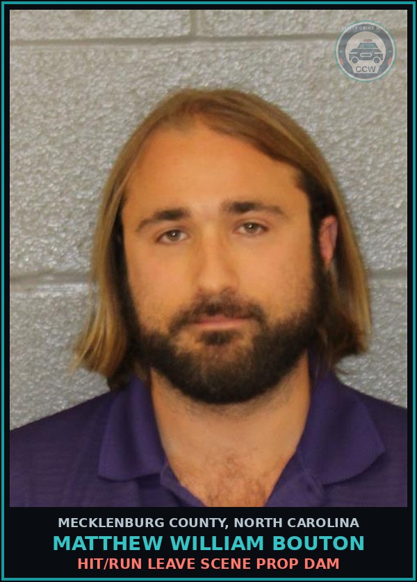 Booking mugshot of MATTHEW WILLIAM BOUTON in Mecklenburg County