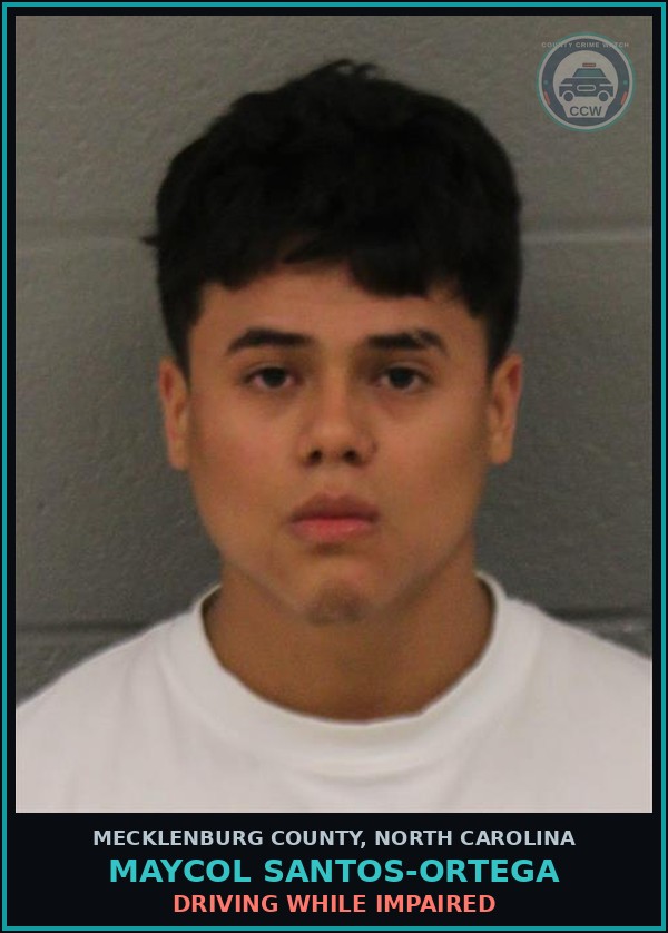 Booking mugshot of MAYCOL SANTOS-ORTEGA in Mecklenburg County