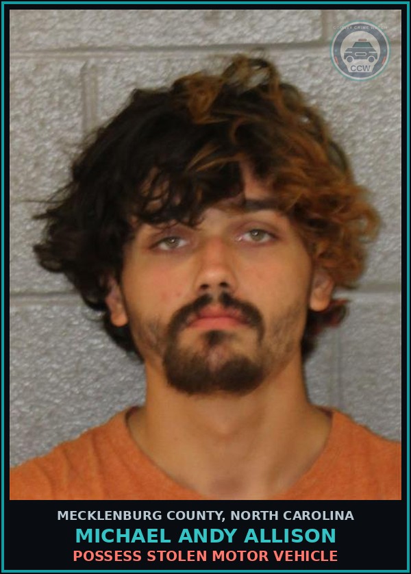 Booking mugshot of MICHAEL ANDY ALLISON in Mecklenburg County