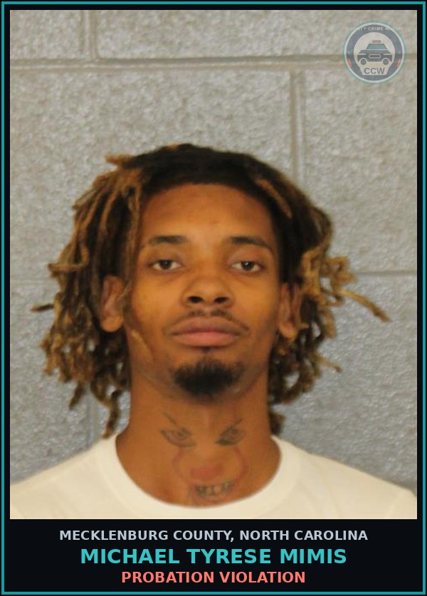 Booking mugshot of MICHAEL TYRESE MIMIS in Mecklenburg County