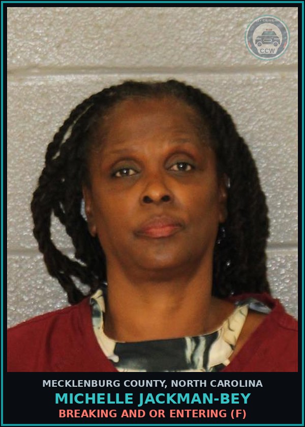 Booking mugshot of MICHELLE JACKMAN-BEY in Mecklenburg County