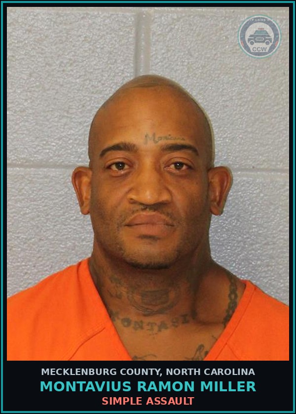 Booking mugshot of MONTAVIUS RAMON MILLER in Mecklenburg County