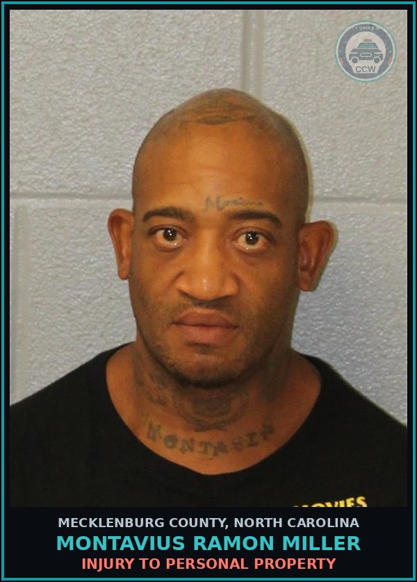 Booking mugshot of MONTAVIUS RAMON MILLER in Mecklenburg County
