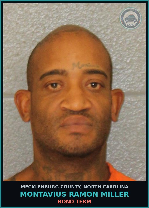 Booking mugshot of MONTAVIUS RAMON MILLER in Mecklenburg County