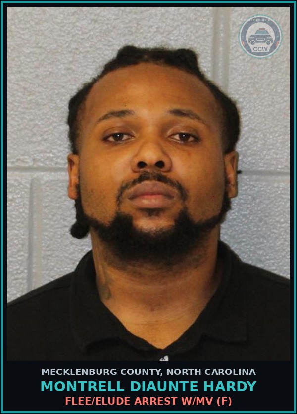 Booking mugshot of MONTRELL DIAUNTE HARDY in Mecklenburg County