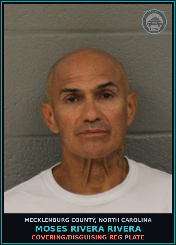 Booking mugshot of MOSES RIVERA RIVERA in Mecklenburg County