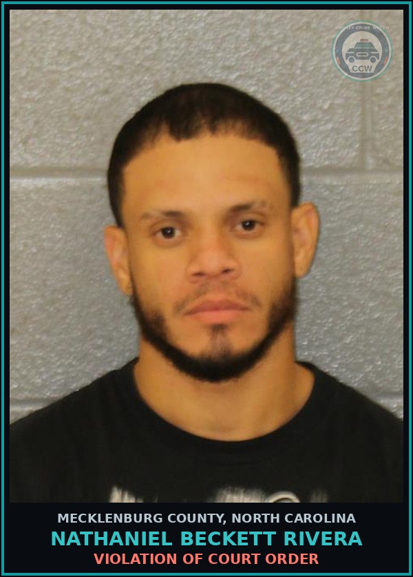 Booking mugshot of NATHANIEL BECKETT RIVERA in Mecklenburg County