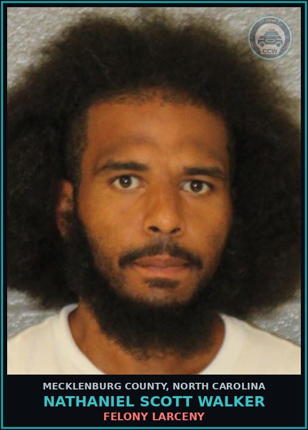 Booking mugshot of NATHANIEL SCOTT WALKER in Mecklenburg County