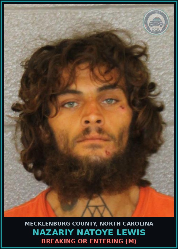 Booking mugshot of NAZARIY NATOYE LEWIS in Mecklenburg County