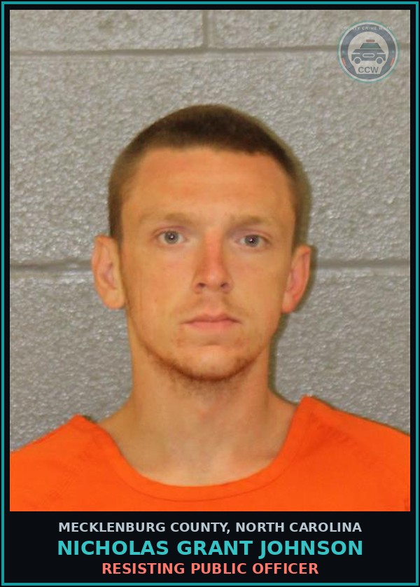 Booking mugshot of NICHOLAS GRANT JOHNSON in Mecklenburg County