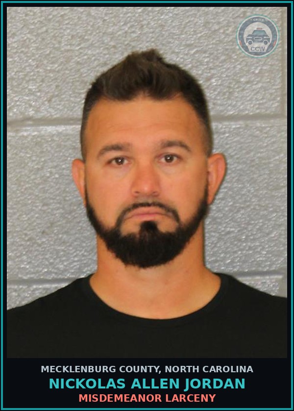 Booking mugshot of NICKOLAS ALLEN JORDAN in Mecklenburg County