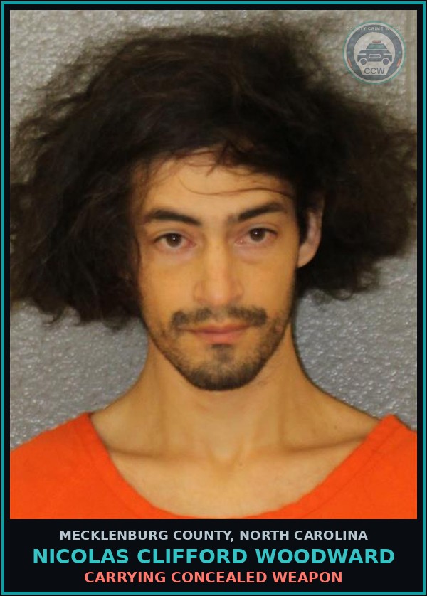Booking mugshot of NICOLAS CLIFFORD WOODWARD in Mecklenburg County
