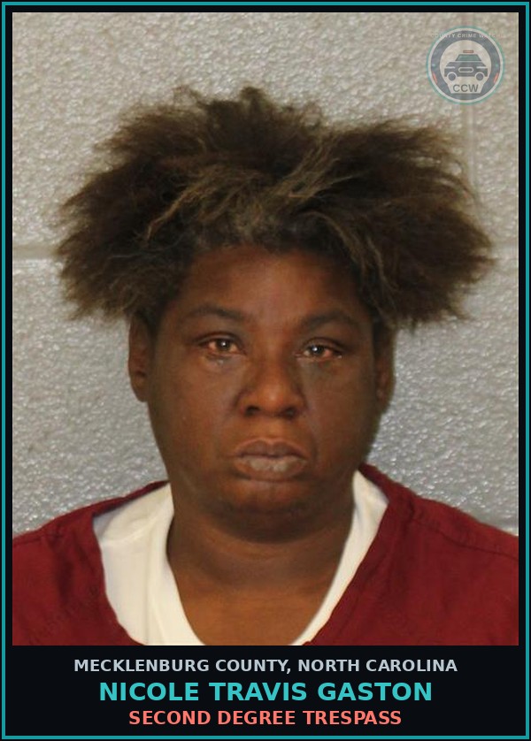 Booking mugshot of NICOLE TRAVIS GASTON in Mecklenburg County