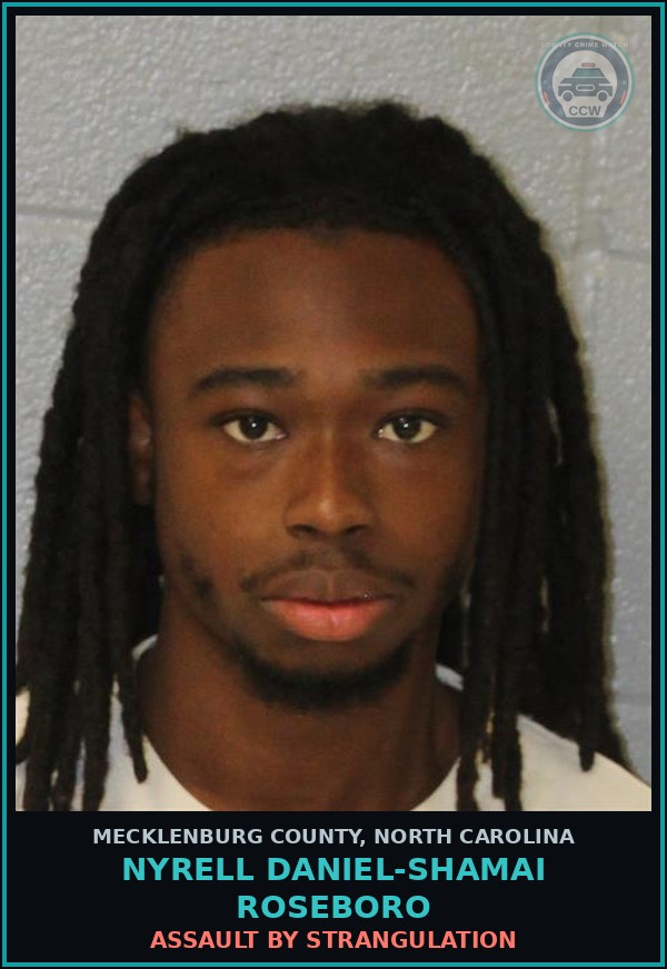 Booking mugshot of NYRELL DANIEL-SHAMAI ROSEBORO in Mecklenburg County