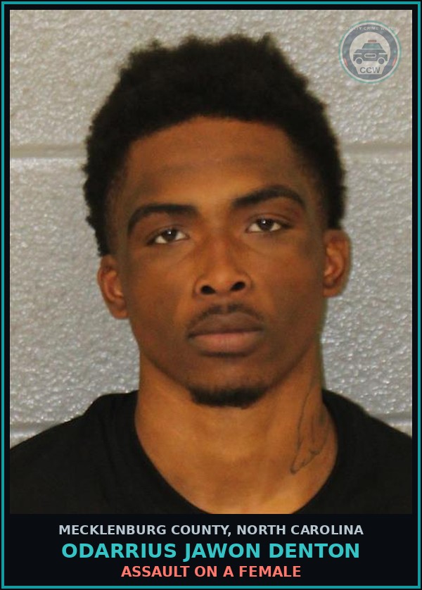 Booking mugshot of ODARRIUS JAWON DENTON in Mecklenburg County