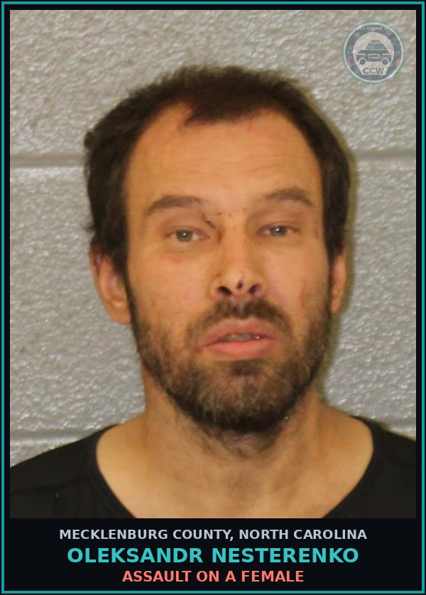 Booking mugshot of OLEKSANDR NESTERENKO in Mecklenburg County