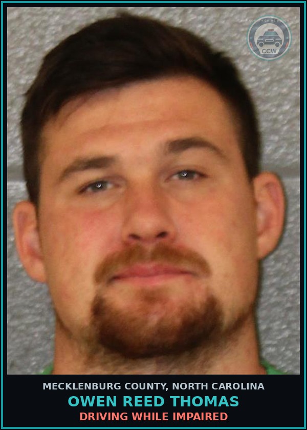 Booking mugshot of OWEN REED THOMAS in Mecklenburg County