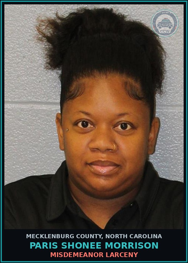 Booking mugshot of PARIS SHONEE MORRISON in Mecklenburg County
