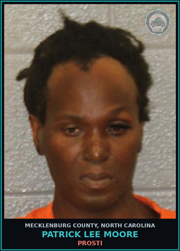 Booking mugshot of PATRICK LEE MOORE in Mecklenburg County