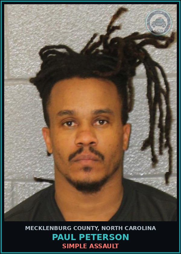 Booking mugshot of PAUL PETERSON in Mecklenburg County
