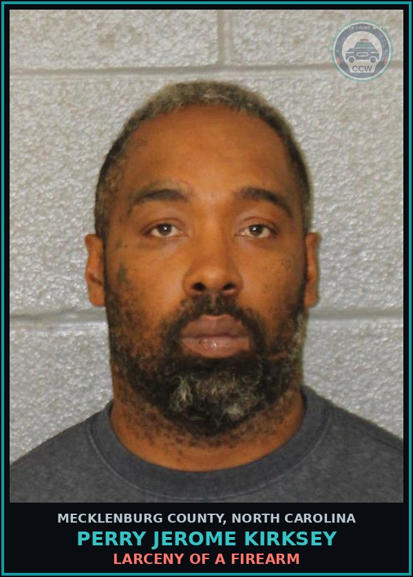 Booking mugshot of PERRY JEROME KIRKSEY in Mecklenburg County