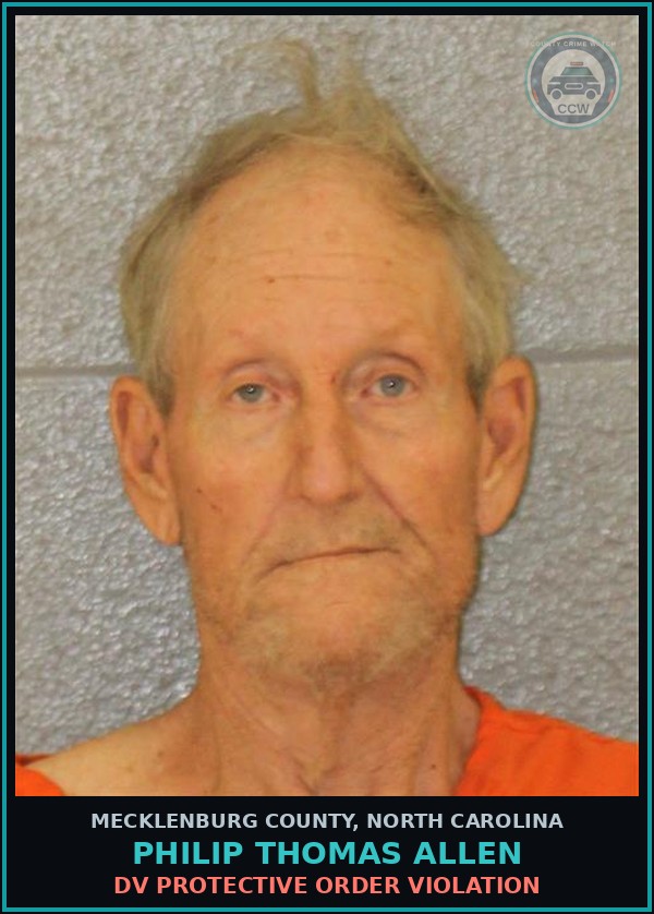 Booking mugshot of PHILIP THOMAS ALLEN in Mecklenburg County