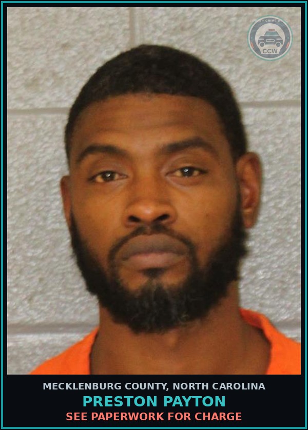 Booking mugshot of PRESTON PAYTON in Mecklenburg County