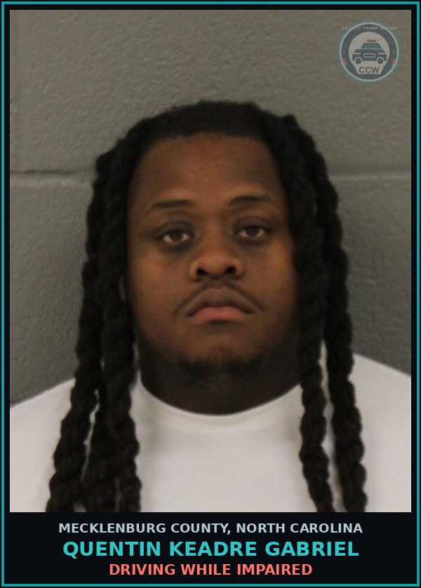 Booking mugshot of QUENTIN KEADRE GABRIEL in Mecklenburg County