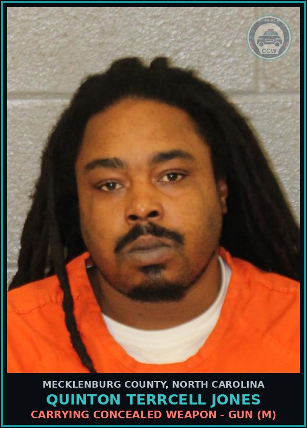 Booking mugshot of QUINTON TERRCELL JONES in Mecklenburg County
