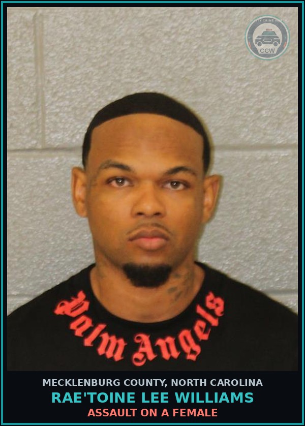 Booking mugshot of RAE'TOINE LEE WILLIAMS in Mecklenburg County