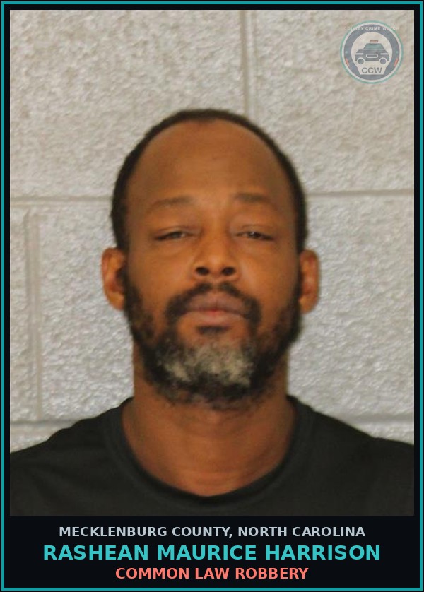 Booking mugshot of RASHEAN MAURICE HARRISON in Mecklenburg County