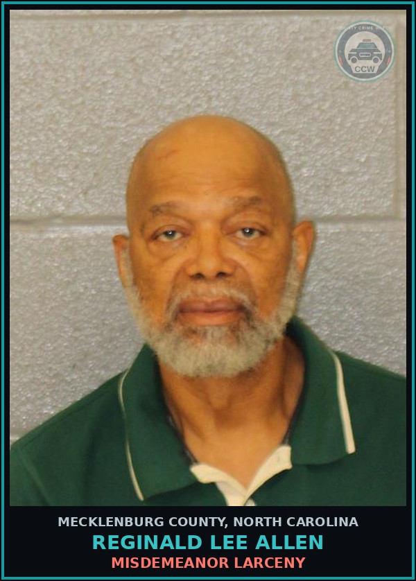 Booking mugshot of REGINALD LEE ALLEN in Mecklenburg County