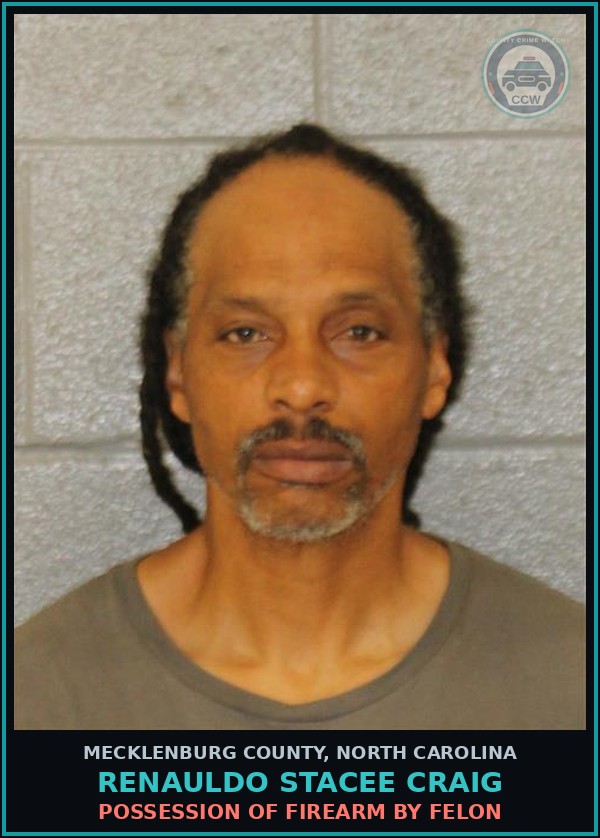 Booking mugshot of RENAULDO STACEE CRAIG in Mecklenburg County