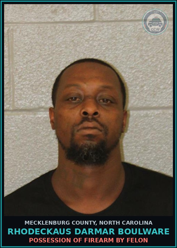 Booking mugshot of RHODECKAUS DARMAR BOULWARE in Mecklenburg County
