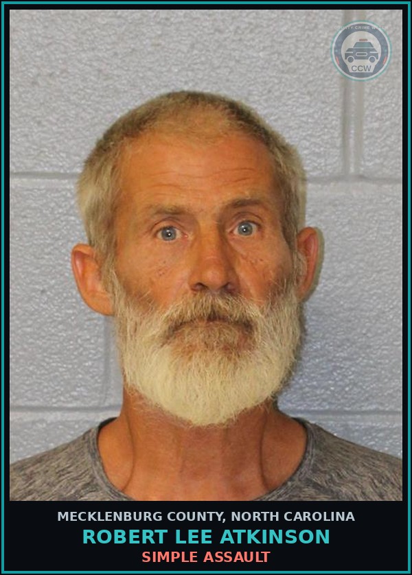 Booking mugshot of ROBERT LEE ATKINSON in Mecklenburg County