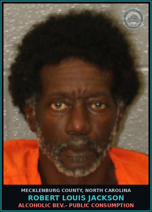Booking mugshot of ROBERT LOUIS JACKSON in Mecklenburg County