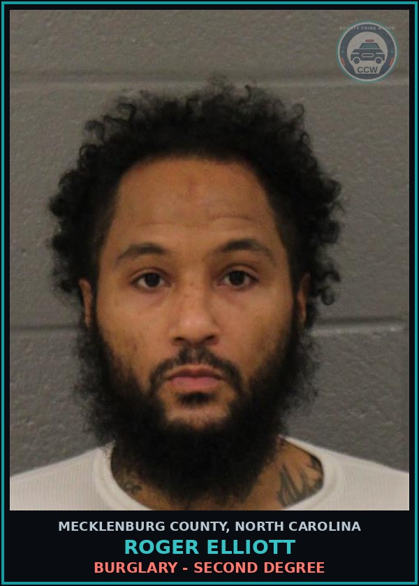 Booking mugshot of ROGER ELLIOTT in Mecklenburg County