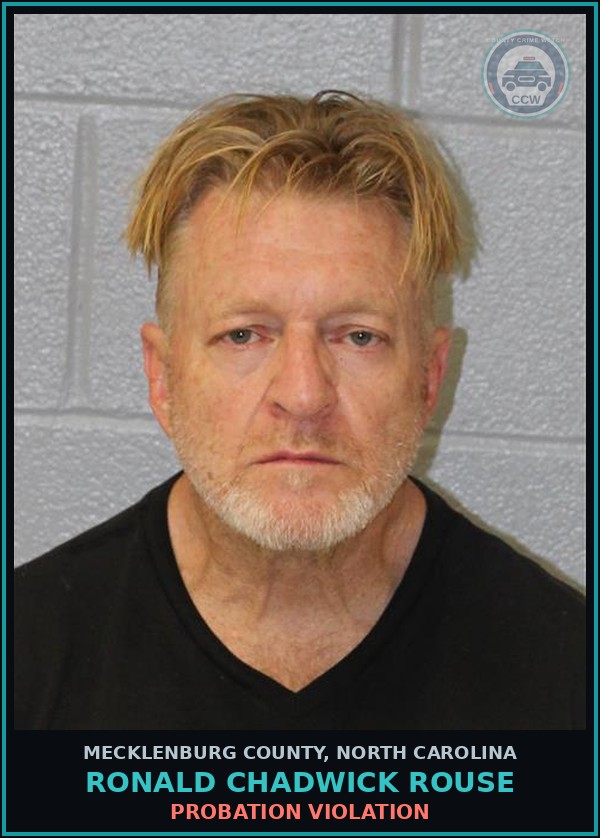 Booking mugshot of RONALD CHADWICK ROUSE in Mecklenburg County