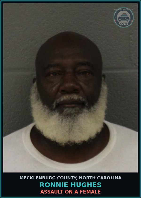 Booking mugshot of RONNIE HUGHES in Mecklenburg County