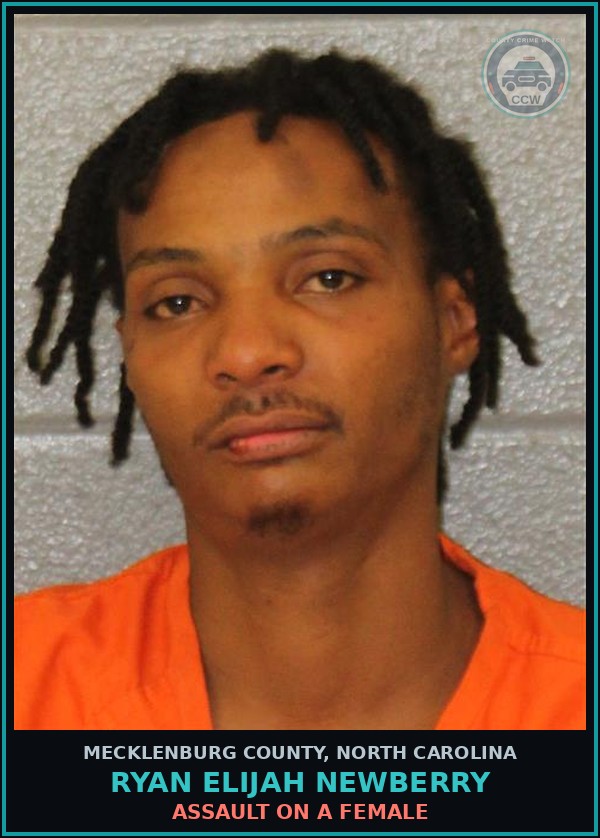 Booking mugshot of RYAN ELIJAH NEWBERRY in Mecklenburg County