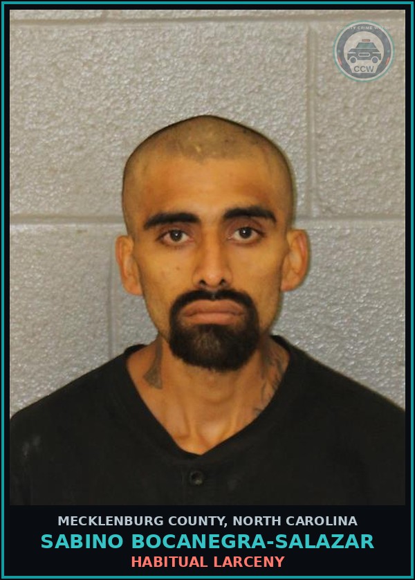 Booking mugshot of SABINO BOCANEGRA-SALAZAR in Mecklenburg County