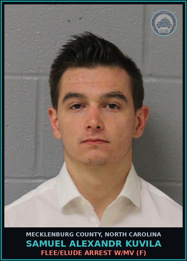 Booking mugshot of SAMUEL ALEXANDR KUVILA in Mecklenburg County