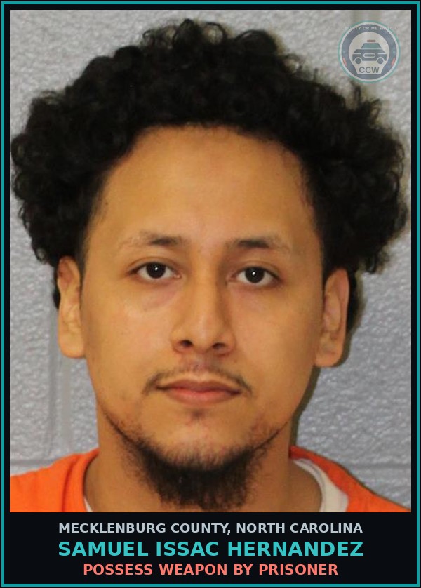 Booking mugshot of SAMUEL ISSAC HERNANDEZ in Mecklenburg County